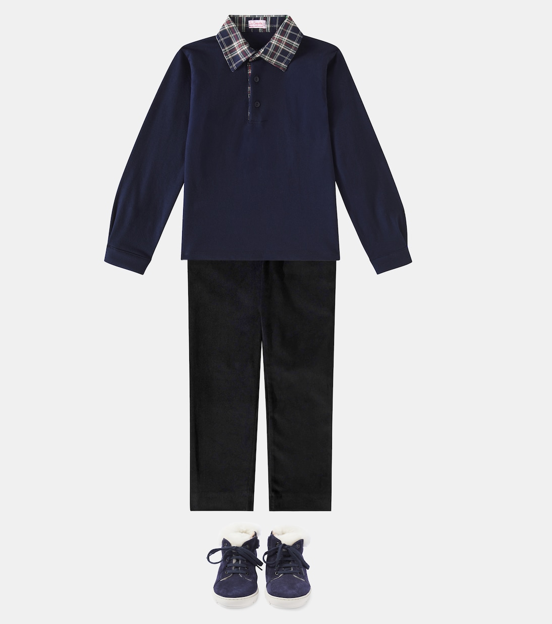 Sneakers Start Top aus Veloursleder mit Faux Fur | Pom d'Api