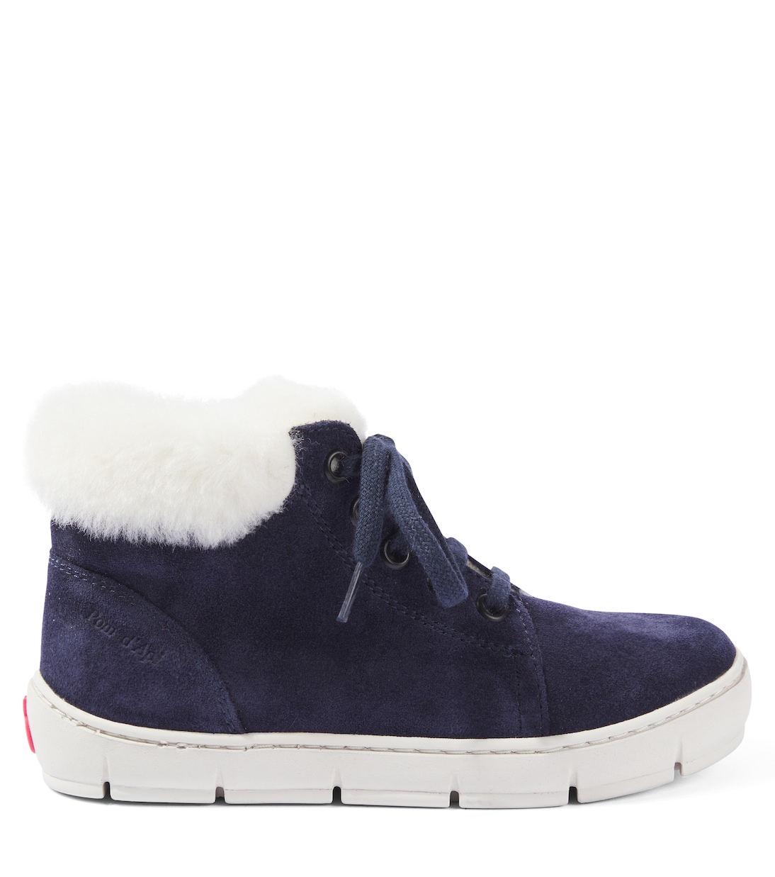 Sneakers Start Top aus Veloursleder mit Faux Fur | Pom d'Api