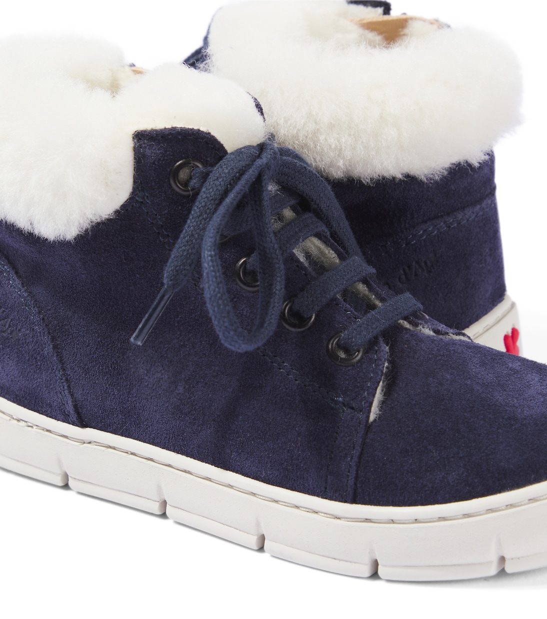 Sneakers Start Top aus Veloursleder mit Faux Fur | Pom d'Api