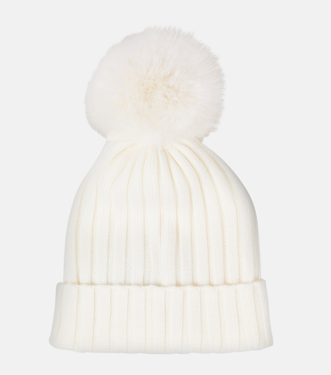 Berretto in lana Moncler con bordatura in ecopelliccia, stile giovane e trendy