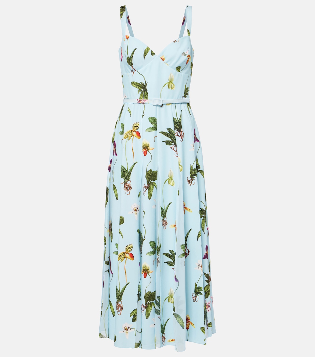 Robe midi à fleurs | Oscar de la Renta