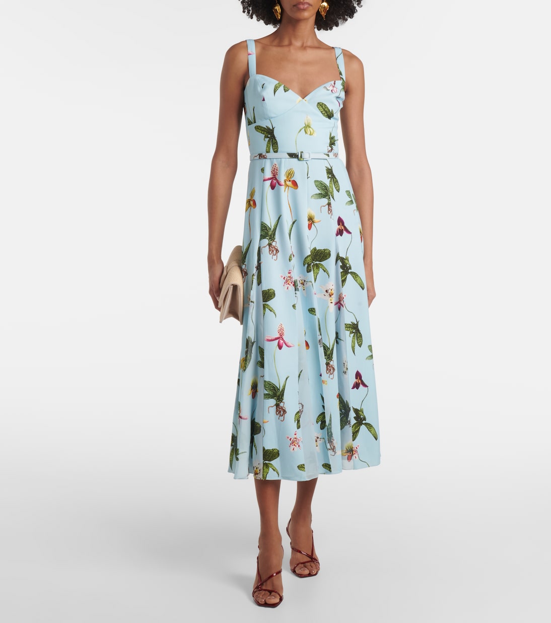 Robe midi à fleurs | Oscar de la Renta