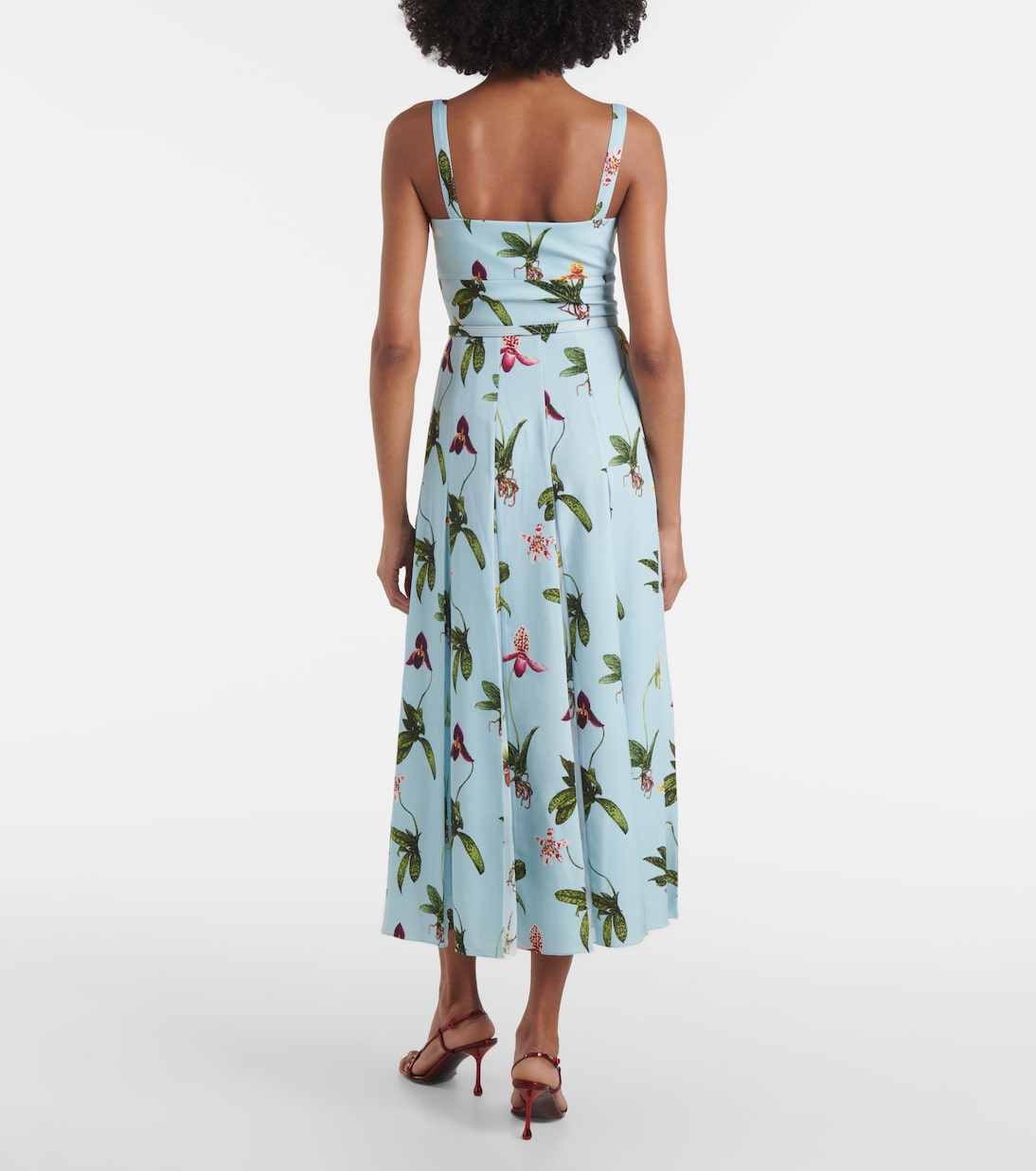 Robe midi à fleurs | Oscar de la Renta