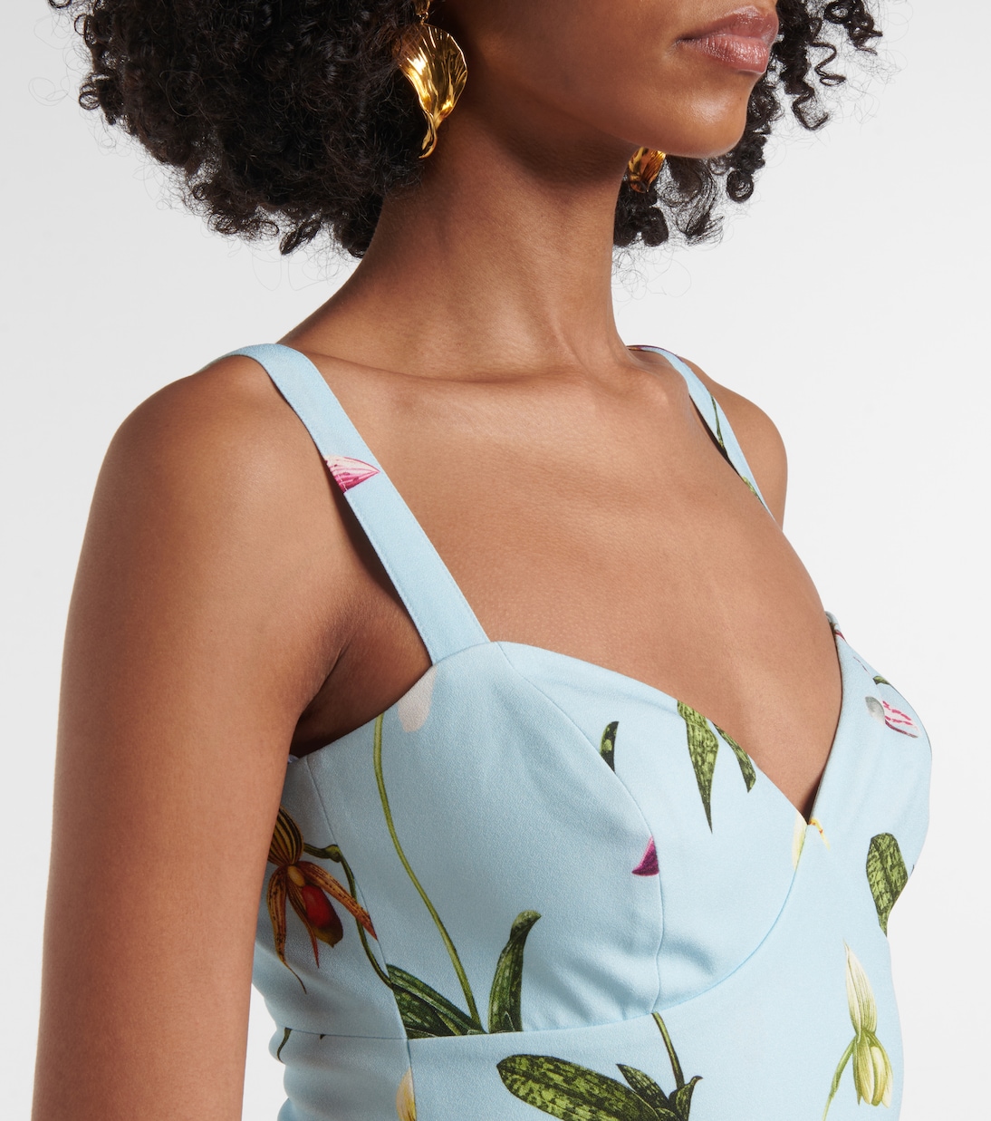 Robe midi à fleurs | Oscar de la Renta