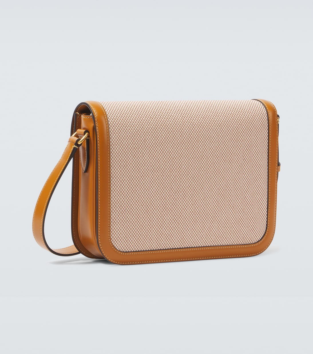 9TO5 leather-trimmed canvas shoulder bag | Valentino Garavani