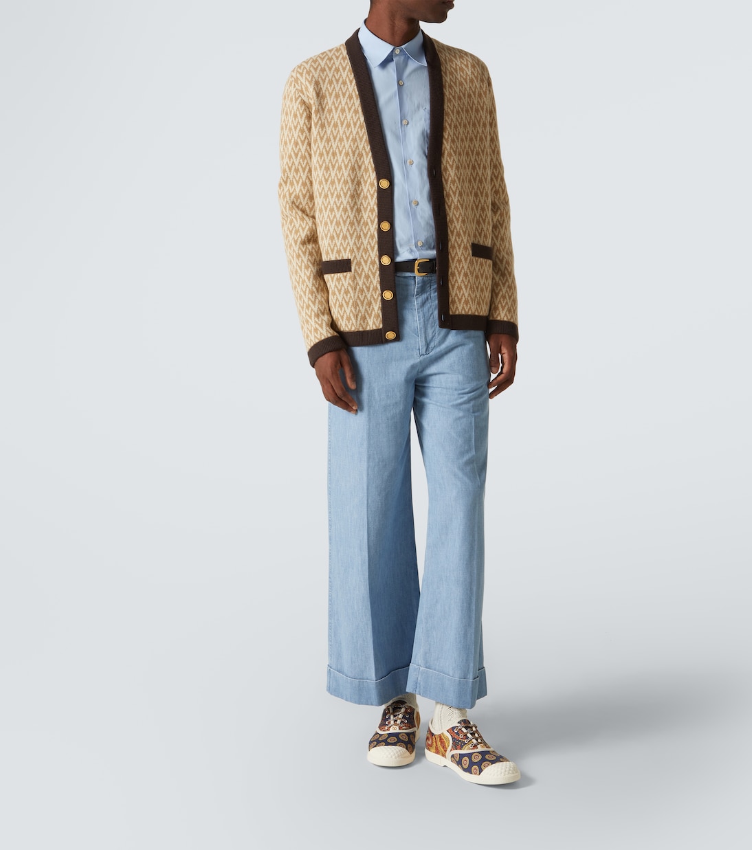 Jean ample raccourci à taille mi-haute | Valentino