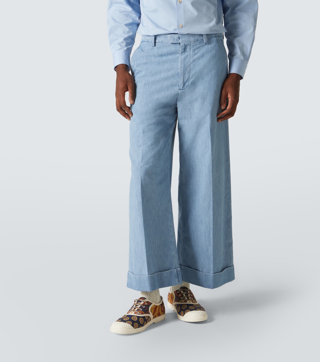 Jean ample raccourci à taille mi-haute | Valentino