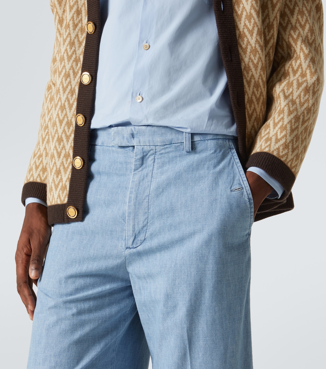 Jean ample raccourci à taille mi-haute | Valentino