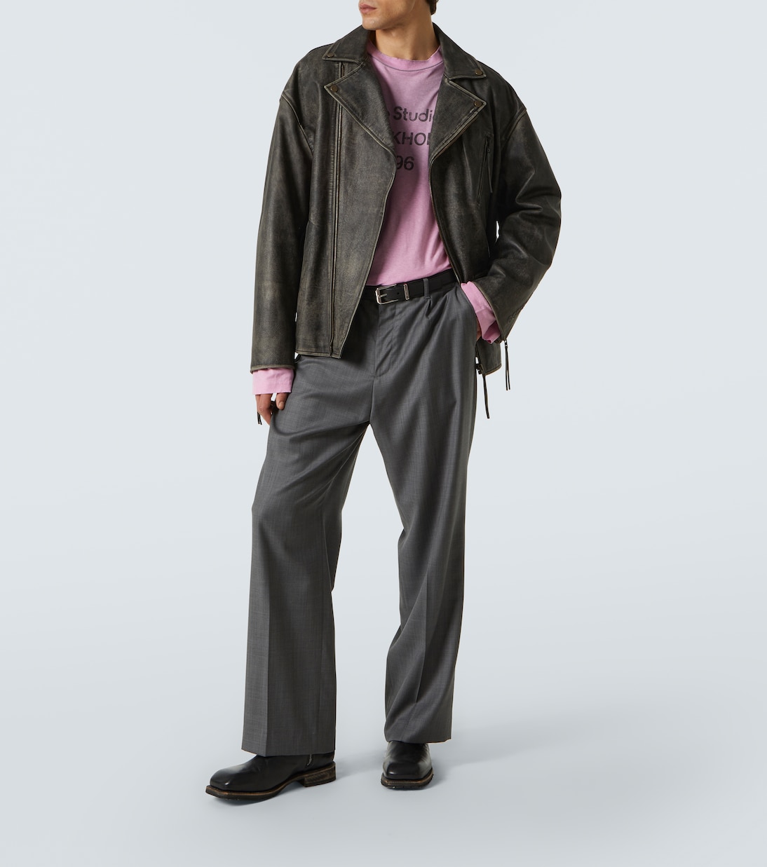Camiseta de algodón y cáñamo con efecto desgastado | Acne Studios