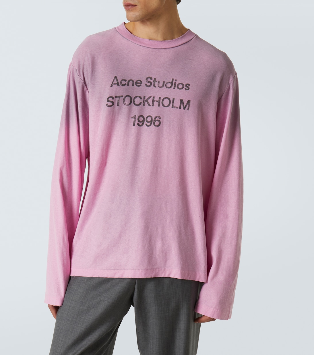 Camiseta de algodón y cáñamo con efecto desgastado | Acne Studios
