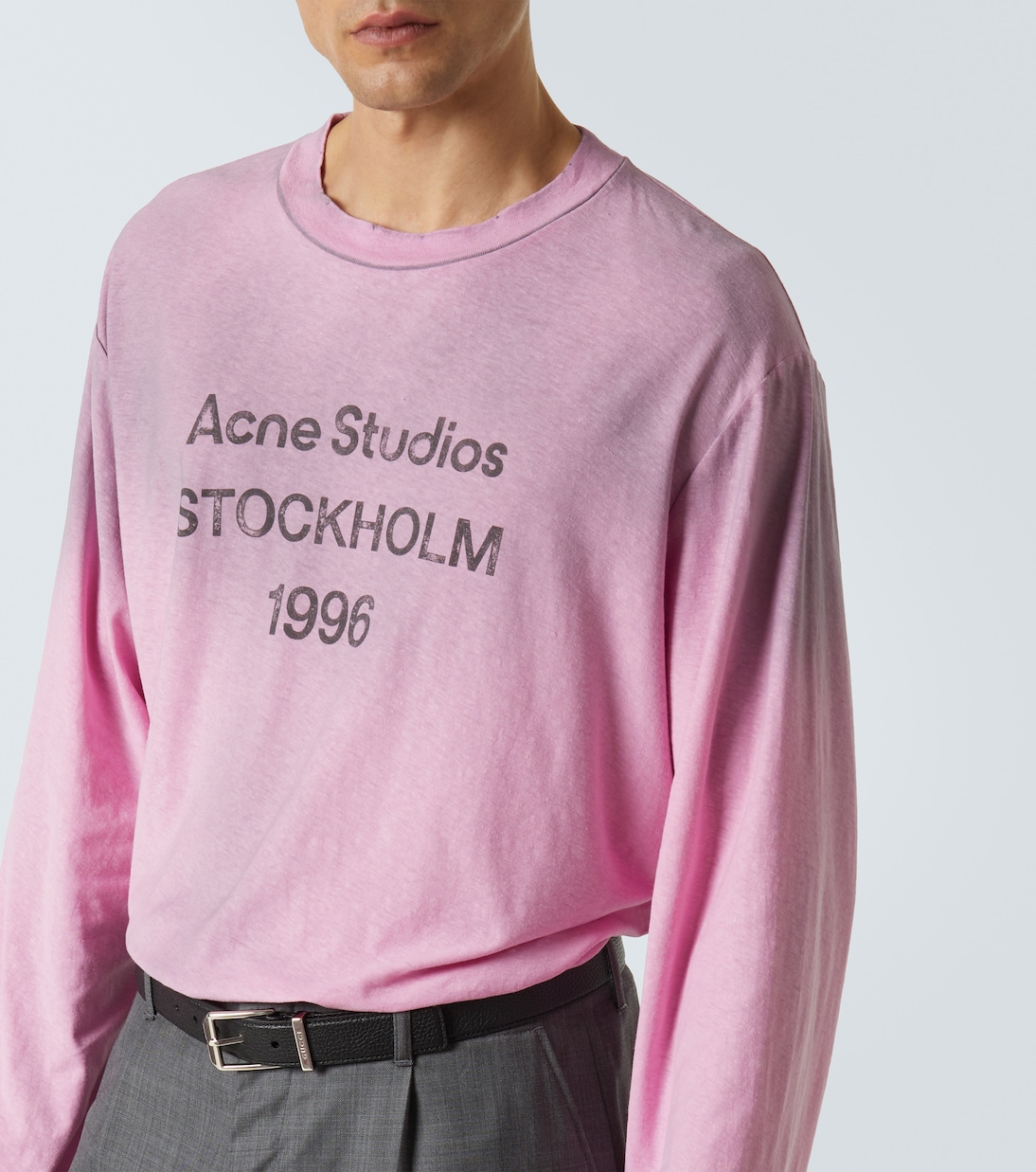Camiseta de algodón y cáñamo con efecto desgastado | Acne Studios