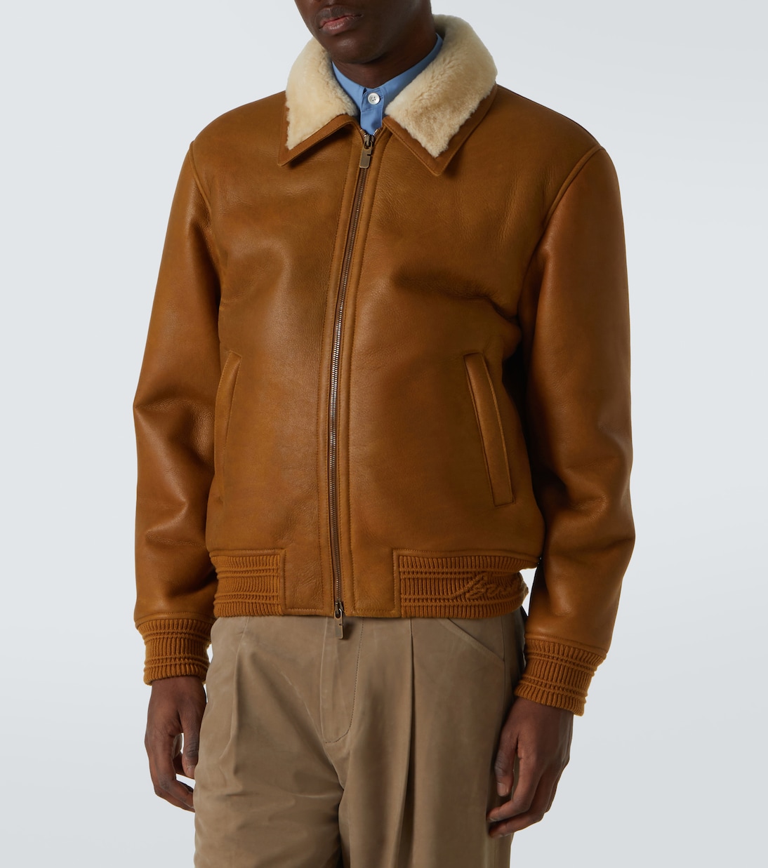 Bomberjacke aus Leder mit Shearling | Burberry