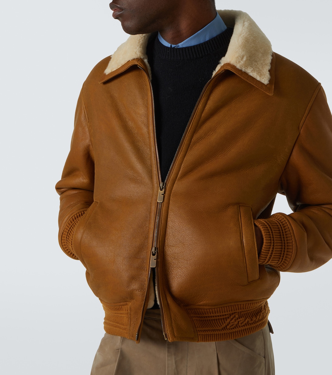 Bomberjacke aus Leder mit Shearling | Burberry