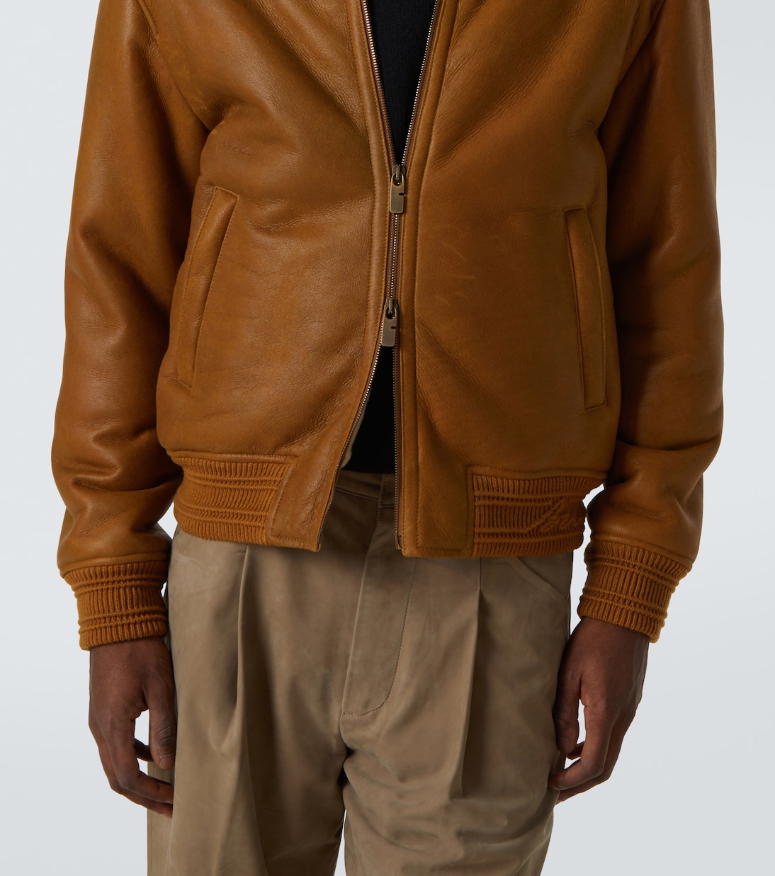 Bomberjacke aus Leder mit Shearling | Burberry