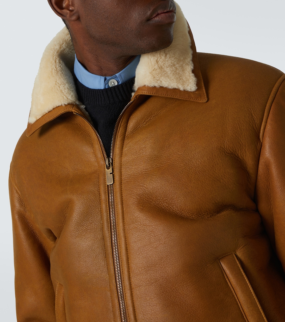 Bomberjacke aus Leder mit Shearling | Burberry