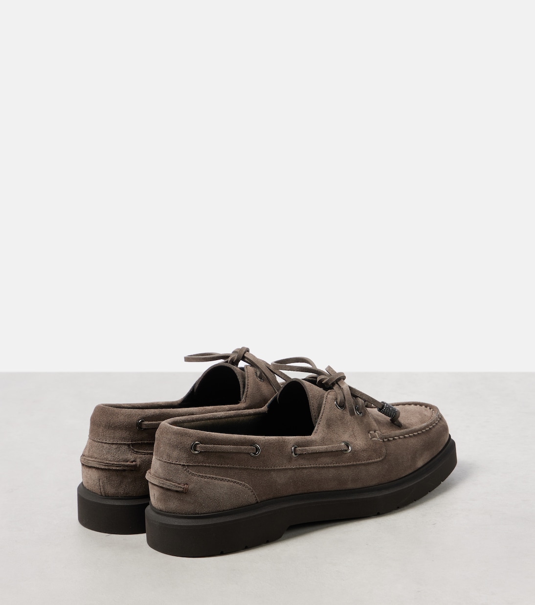 Mocassini Sail in suede con monili | Brunello Cucinelli