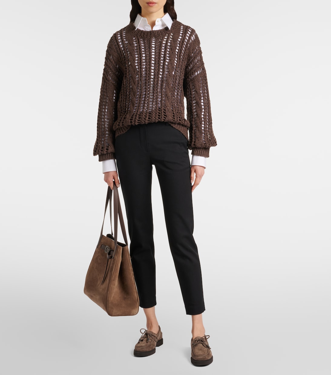 Mocassini Sail in suede con monili | Brunello Cucinelli