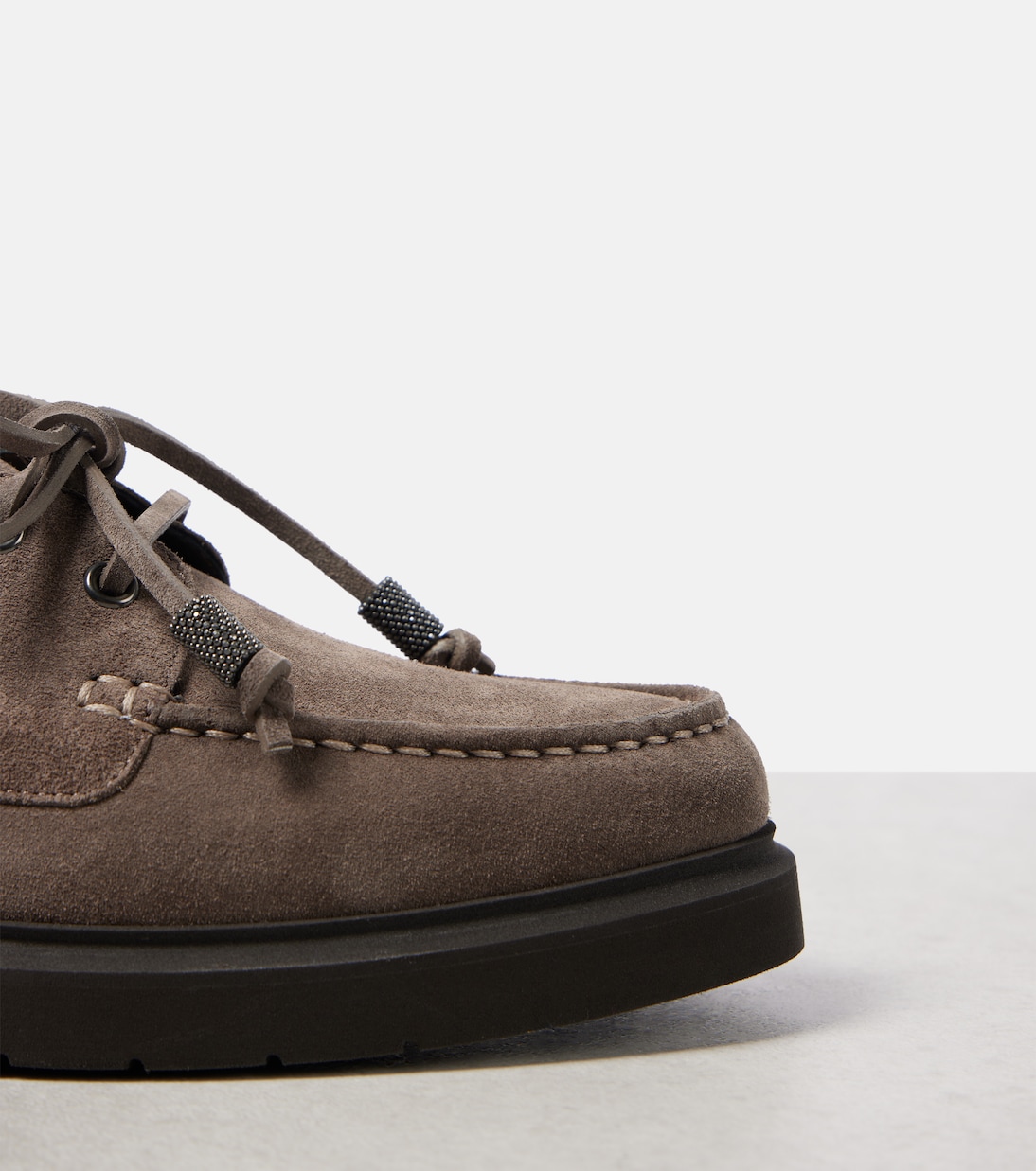 Mocassini Sail in suede con monili | Brunello Cucinelli