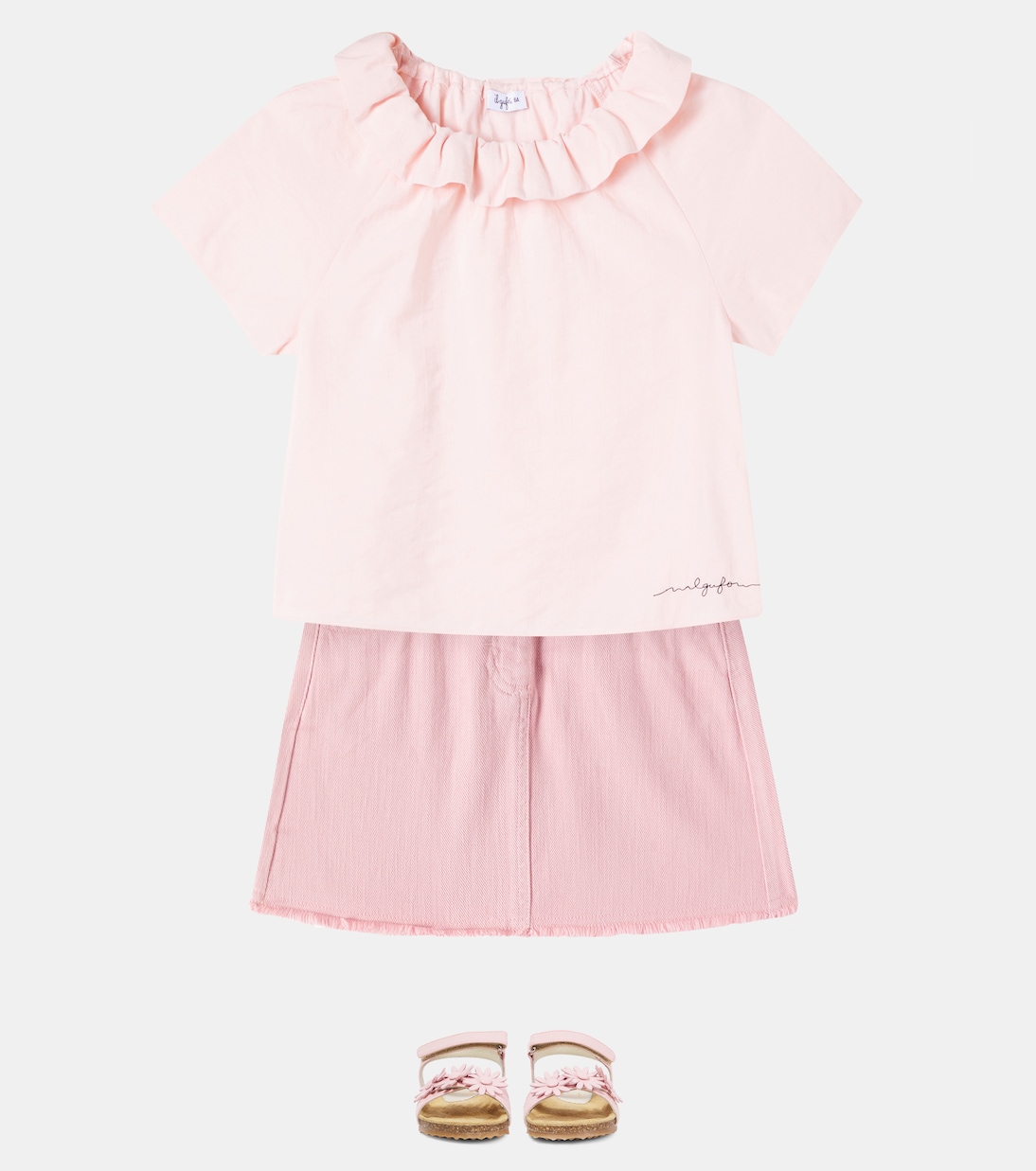 Top in jersey con volant e logo | Il Gufo