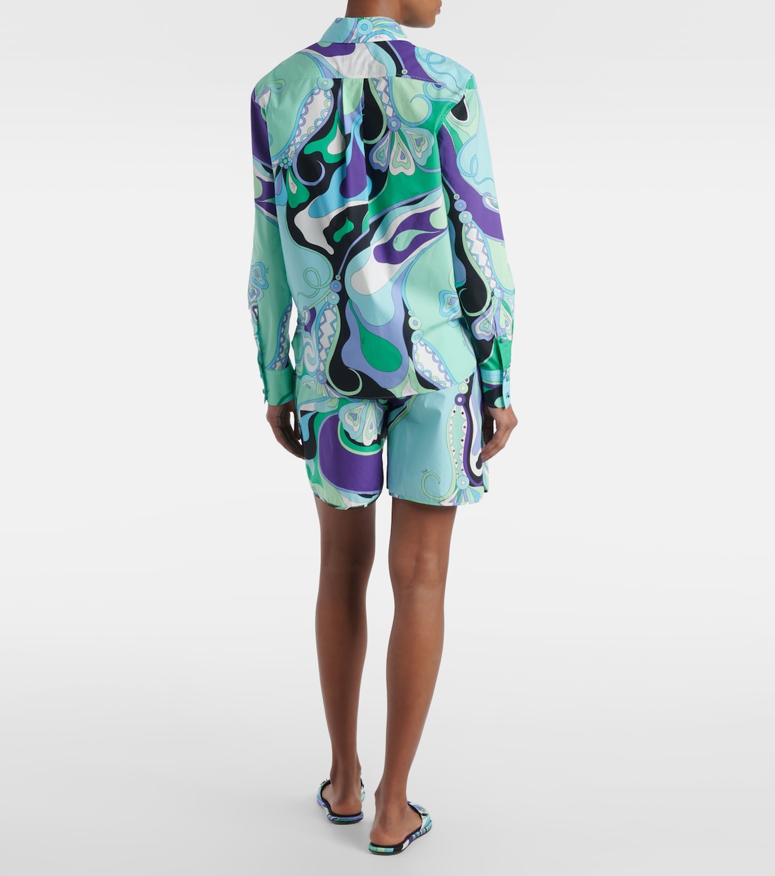 Camisa Orchidee de algodón estampada | Pucci
