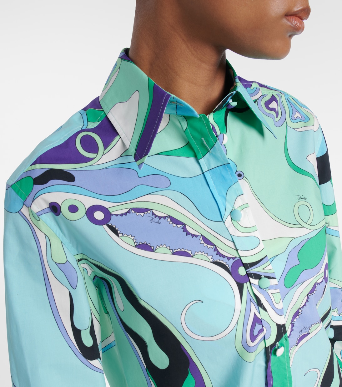 Camisa Orchidee de algodón estampada | Pucci