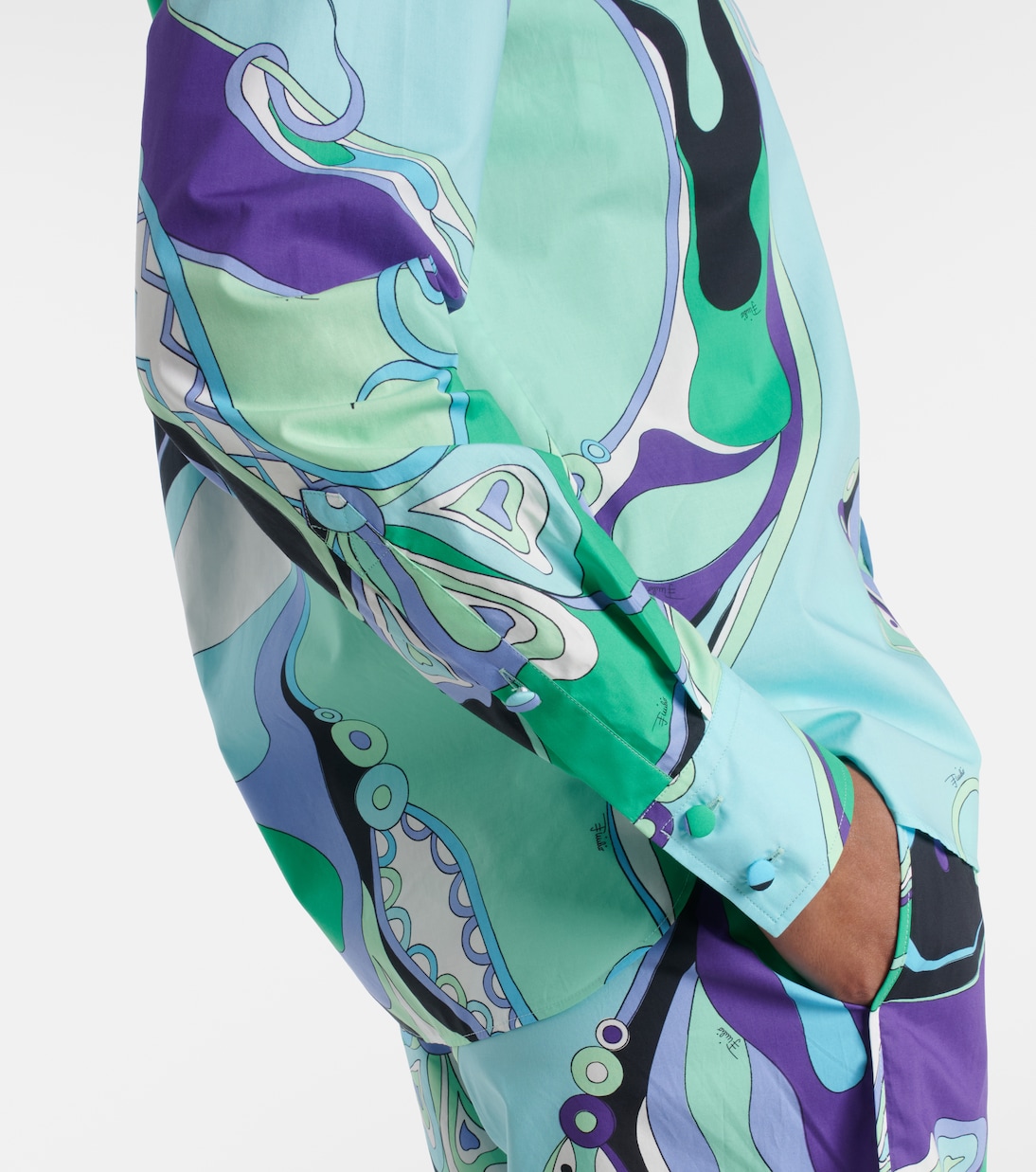 Camisa Orchidee de algodón estampada | Pucci