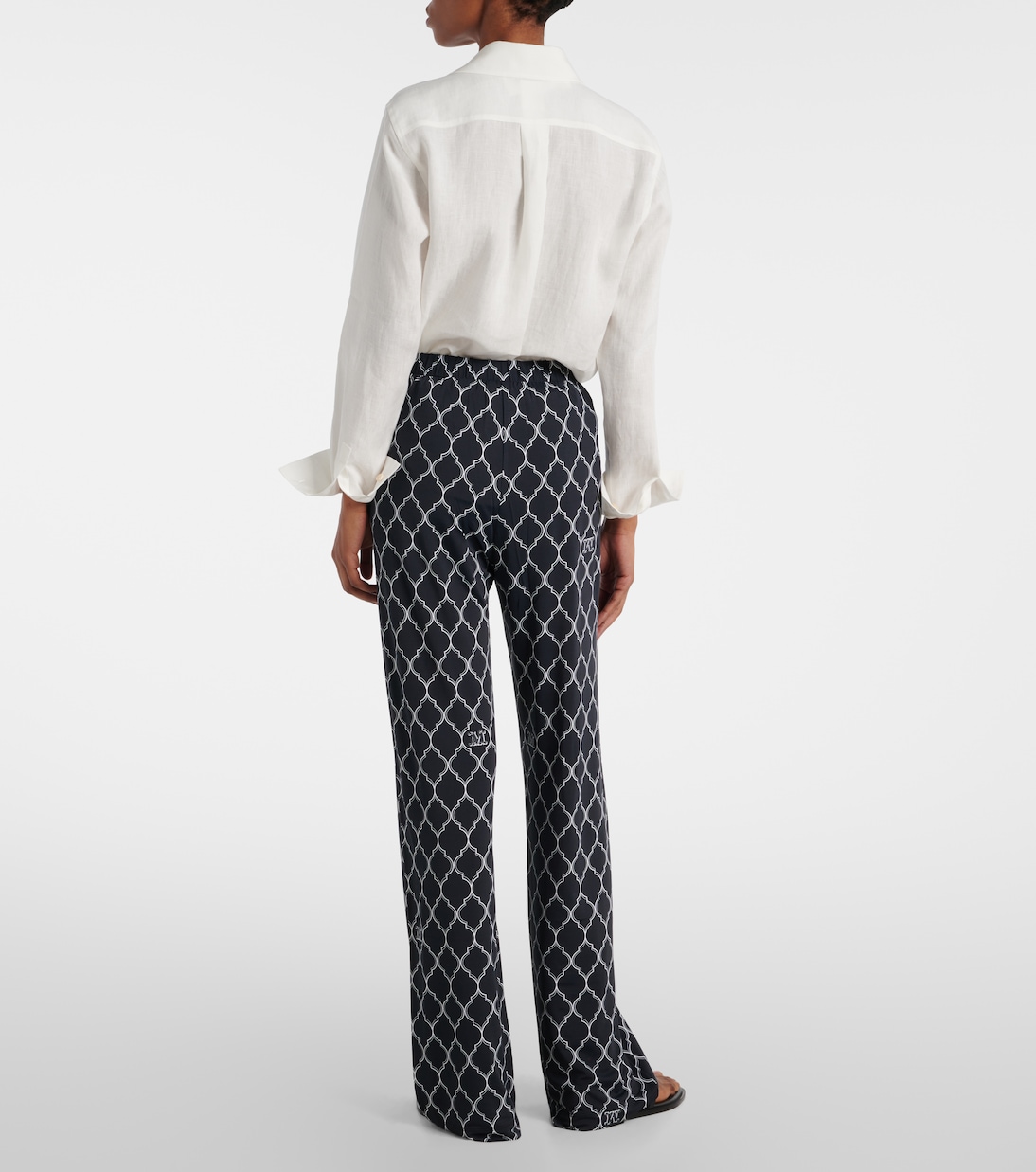 Pantalon droit imprimé à logo | Max Mara