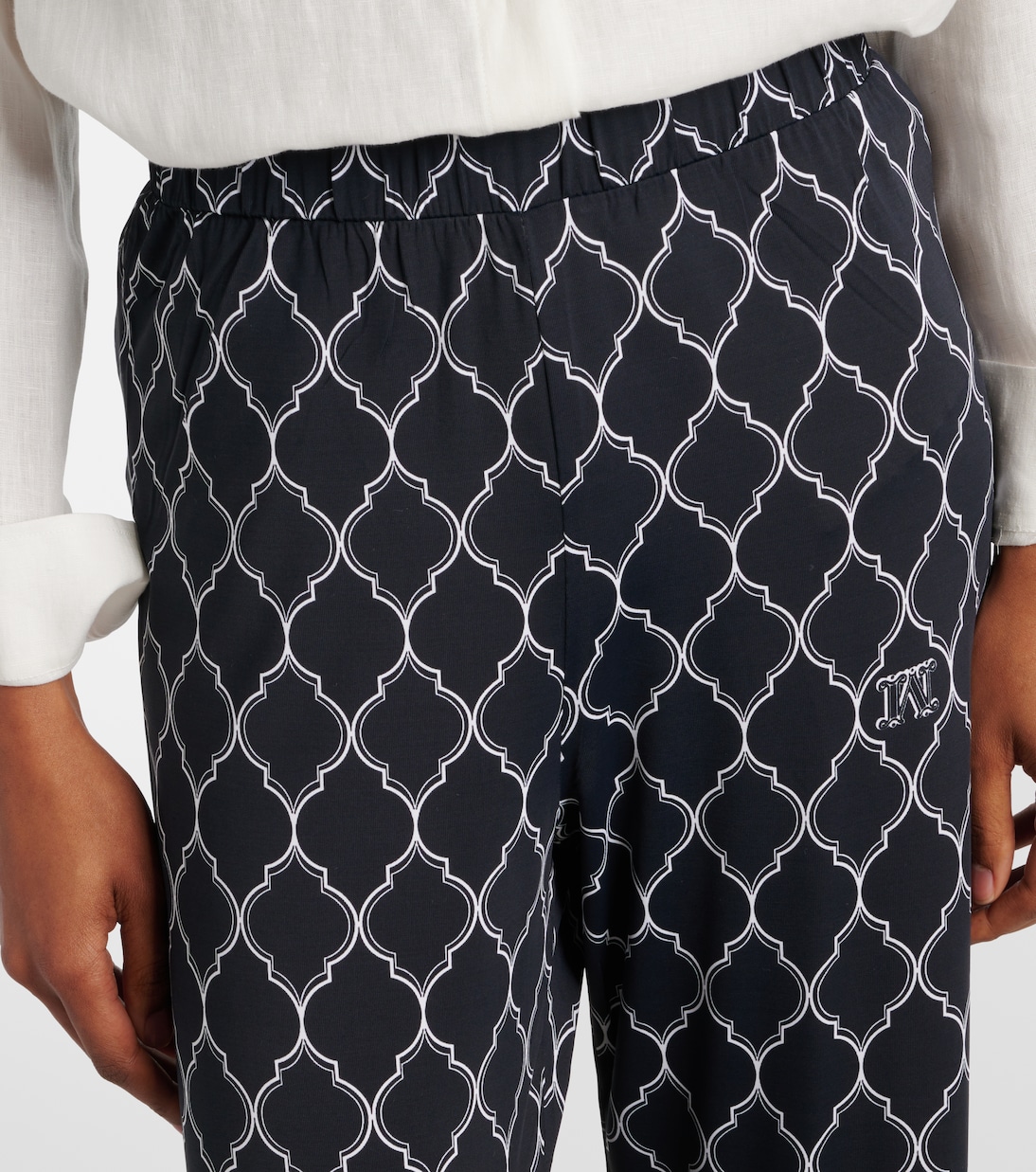Pantalon droit imprimé à logo | Max Mara
