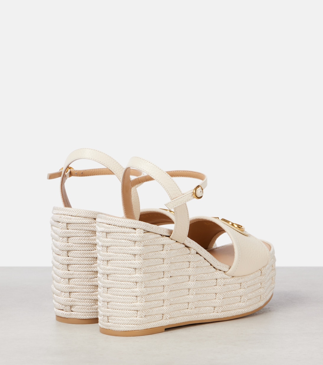Sandales compensées VLogo 120 en cuir | Valentino Garavani