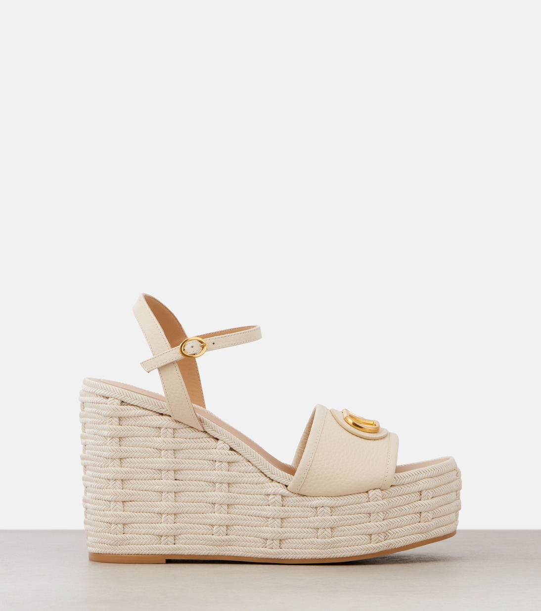 Sandales compensées VLogo 120 en cuir | Valentino Garavani
