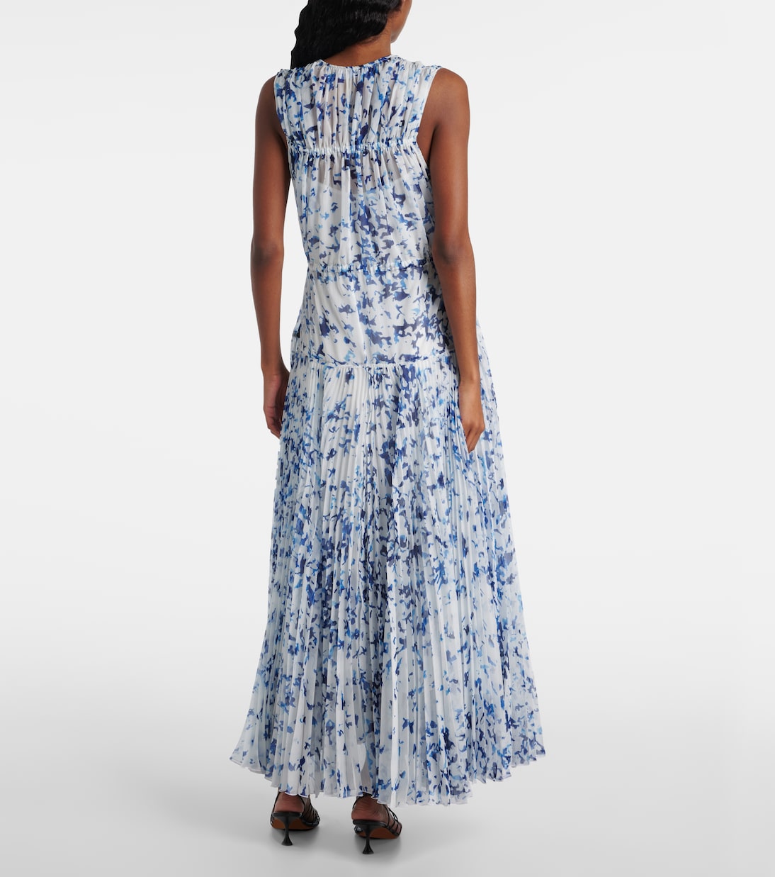 Abito lungo Patt in chiffon con stampa | Proenza Schouler