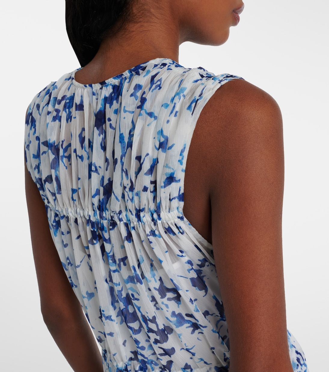 Abito lungo Patt in chiffon con stampa | Proenza Schouler