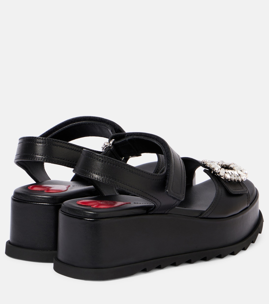Sandales compensées Slidy Viv' en cuir à ornements | Roger Vivier