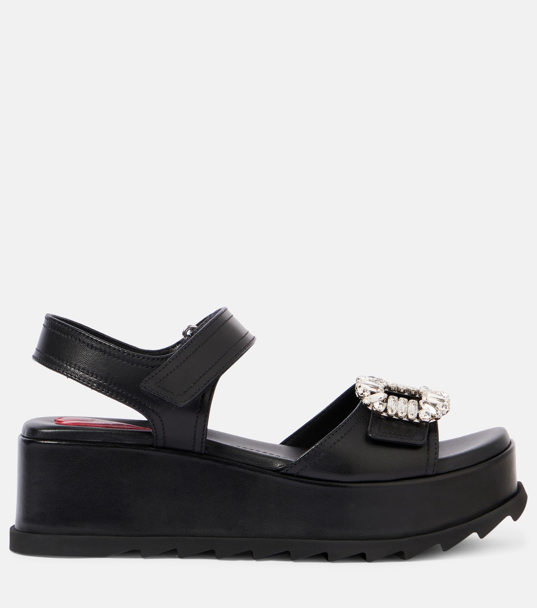 Sandales compensées Slidy Viv' en cuir à ornements | Roger Vivier