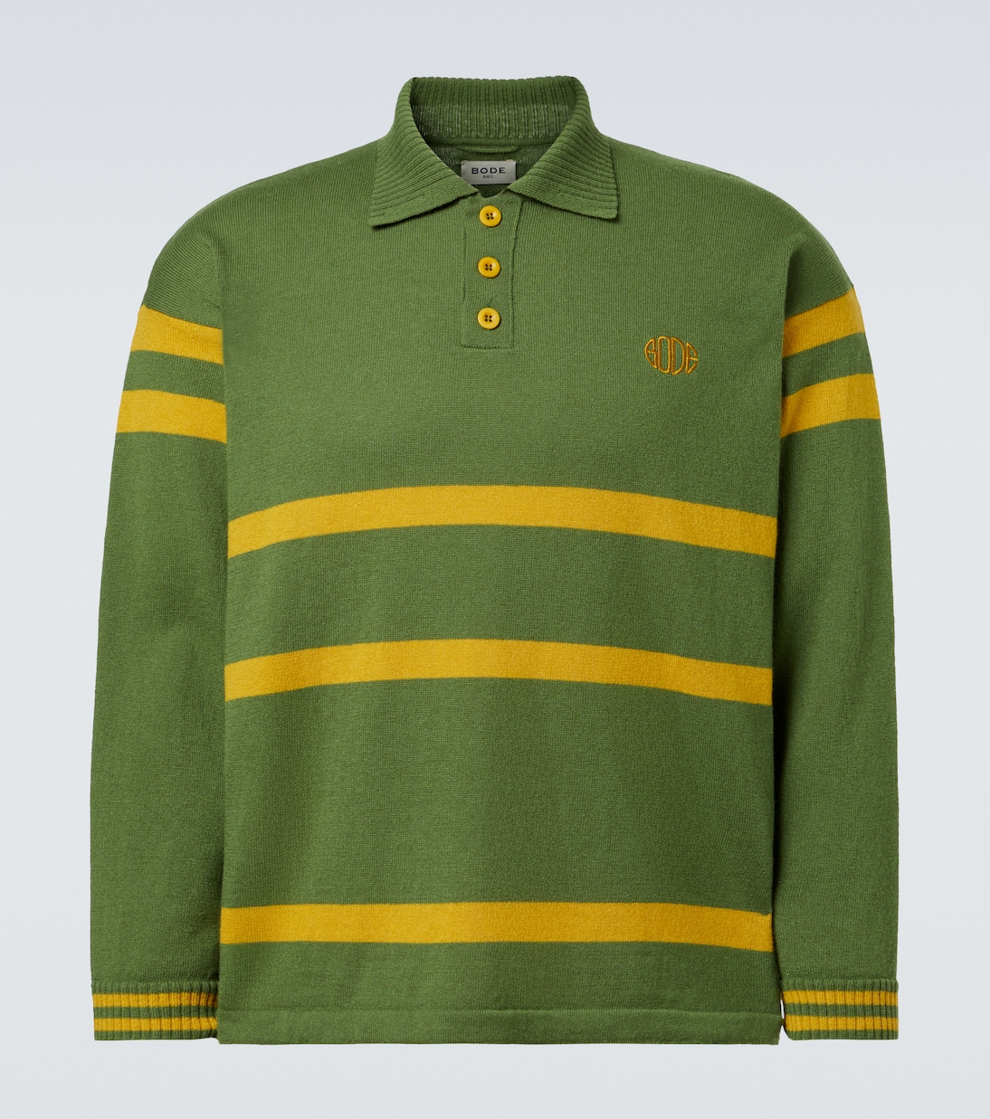 Striped virgin wool polo sweater | Bode