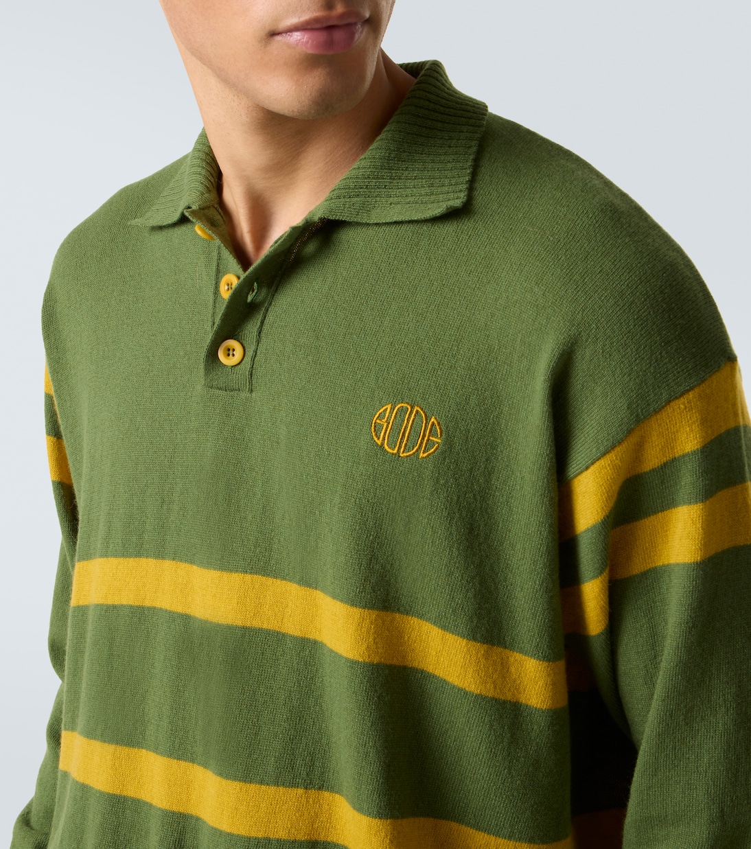Striped virgin wool polo sweater | Bode