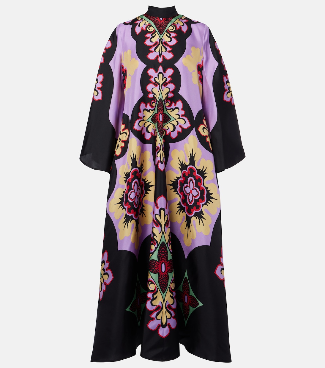 Vestido largo Palazzo Placée de sarga de seda | La DoubleJ