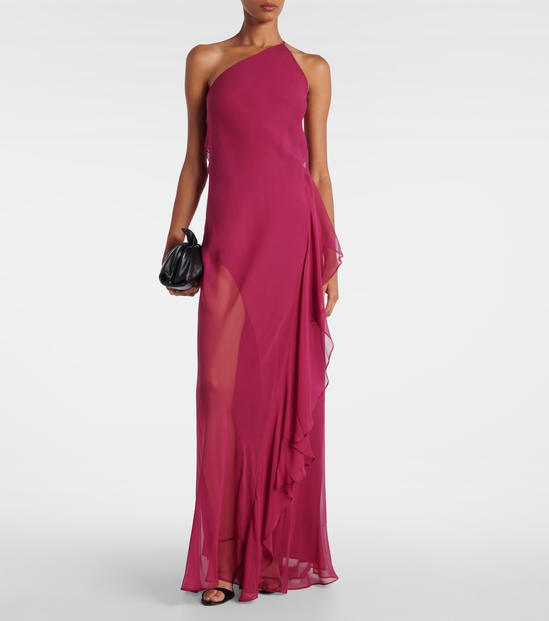 One-shoulder ruffled silk gown | The Sei
