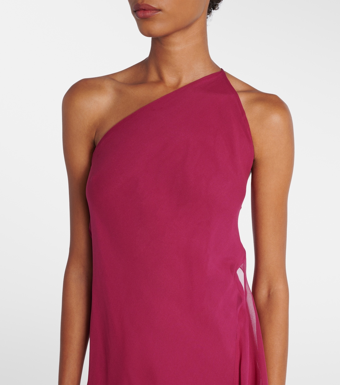 One-shoulder ruffled silk gown | The Sei