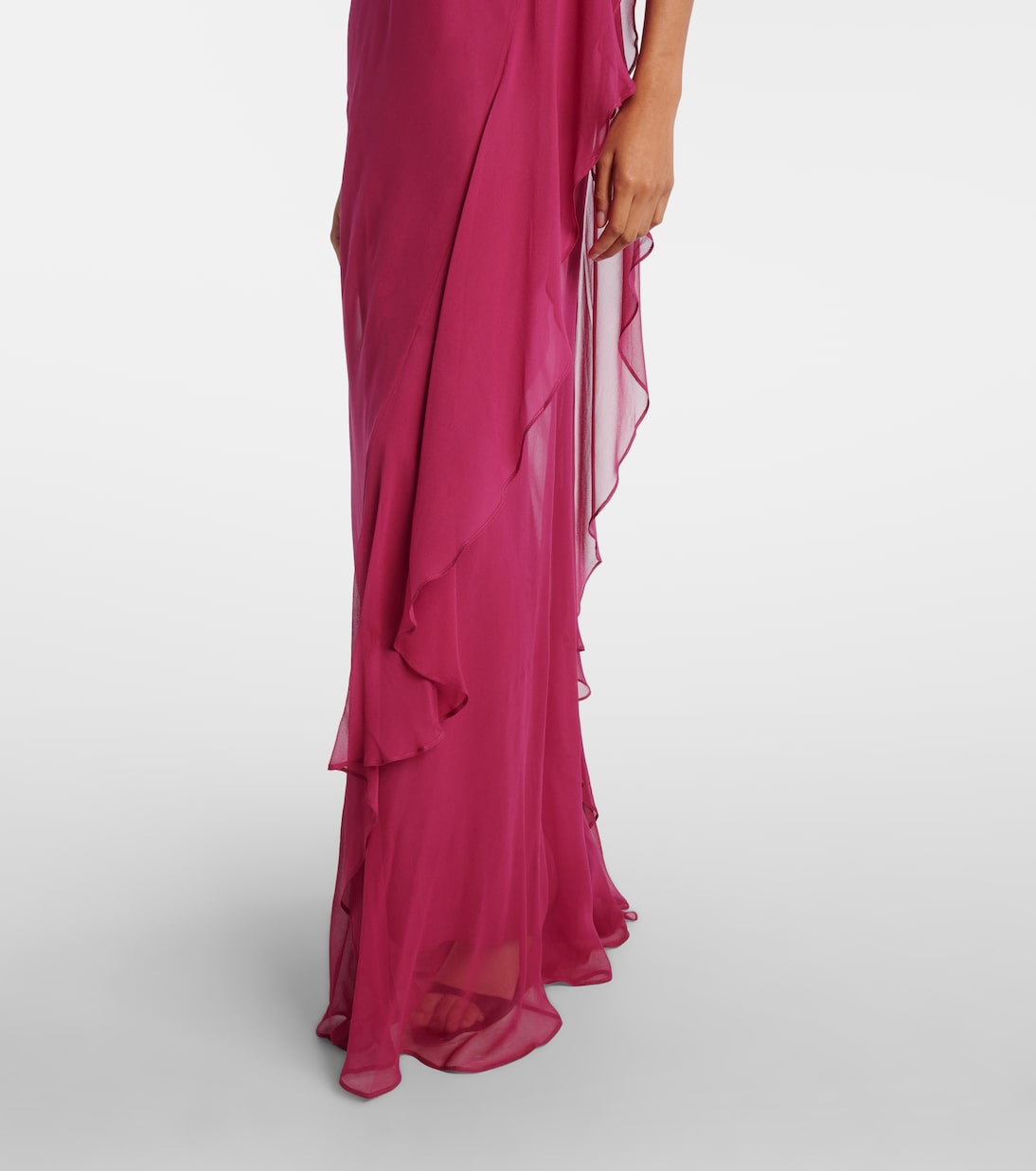 One-shoulder ruffled silk gown | The Sei