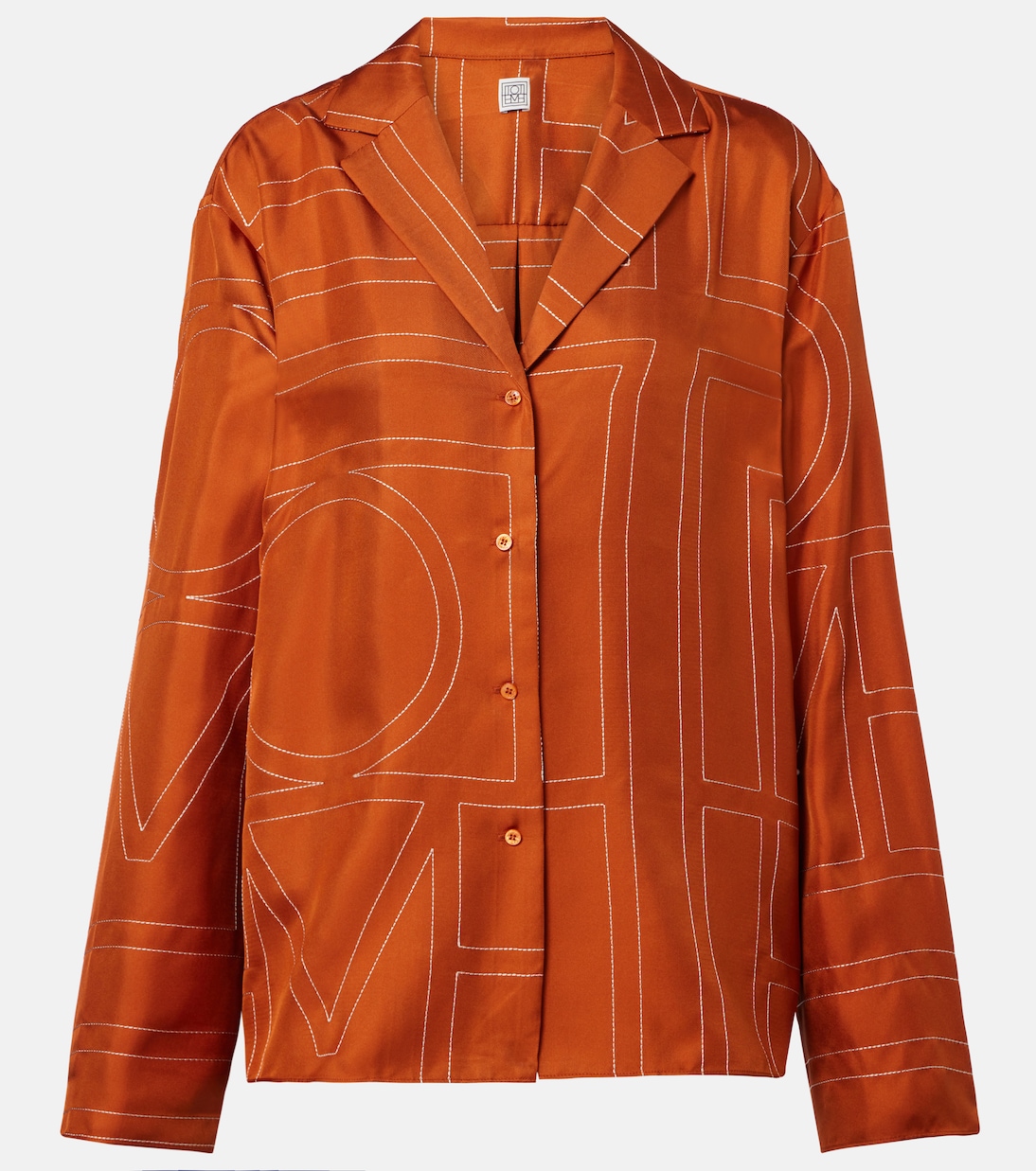 Pyjama-Hemd Monogram aus Seiden-Twill | Toteme