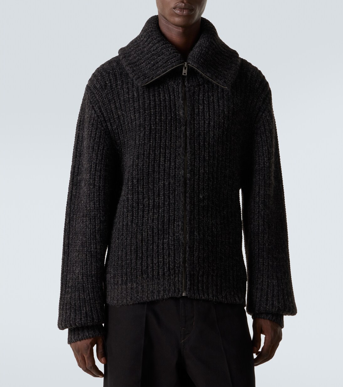 Alpaca and yak wool zip-up cardigan | Lemaire