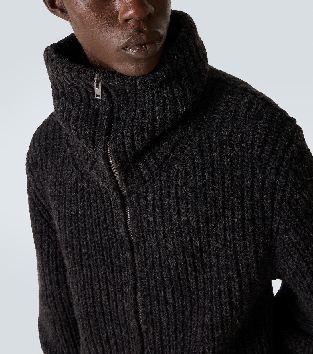 Alpaca and yak wool zip-up cardigan | Lemaire