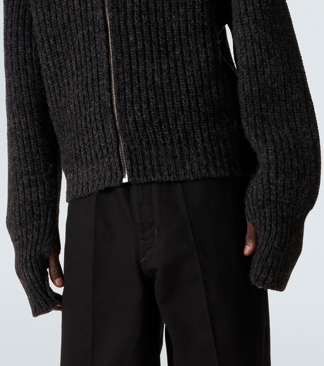 Alpaca and yak wool zip-up cardigan | Lemaire