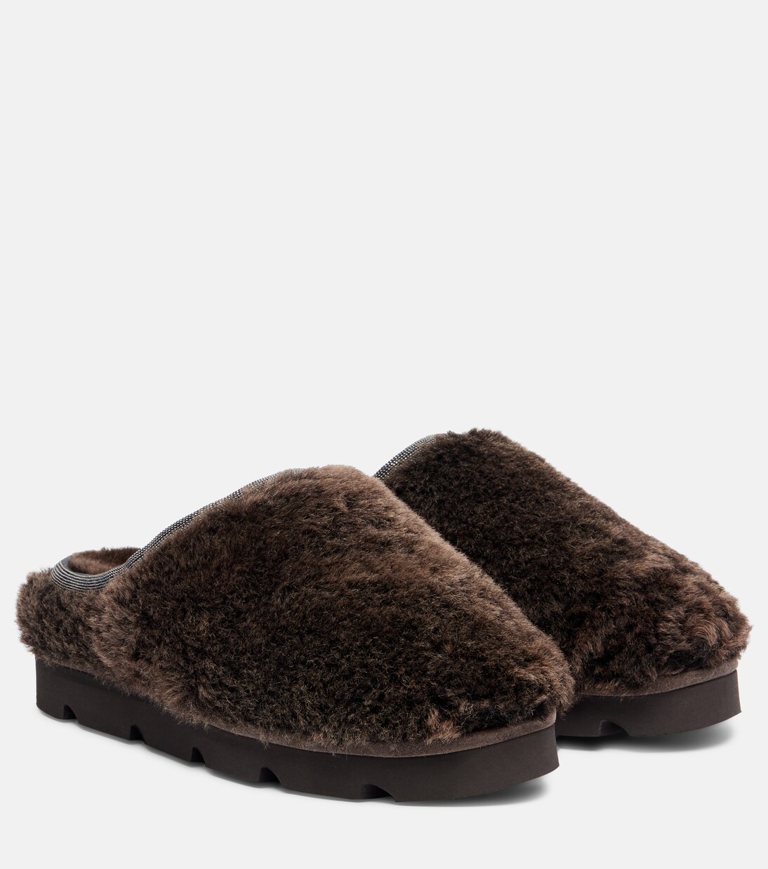 Monili shearling slip-on shoes | Brunello Cucinelli