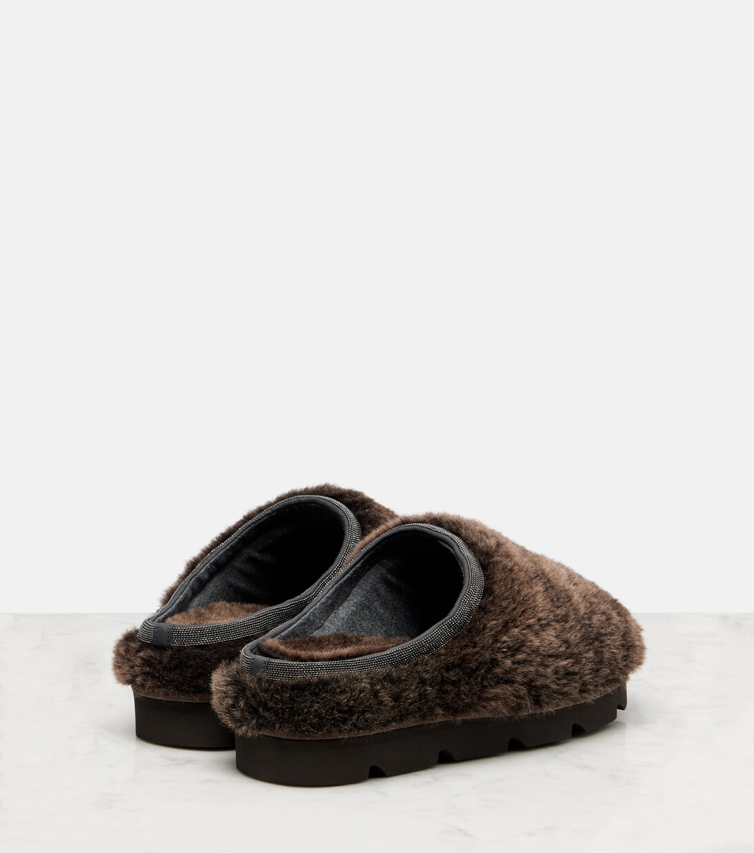 Monili shearling slip-on shoes | Brunello Cucinelli
