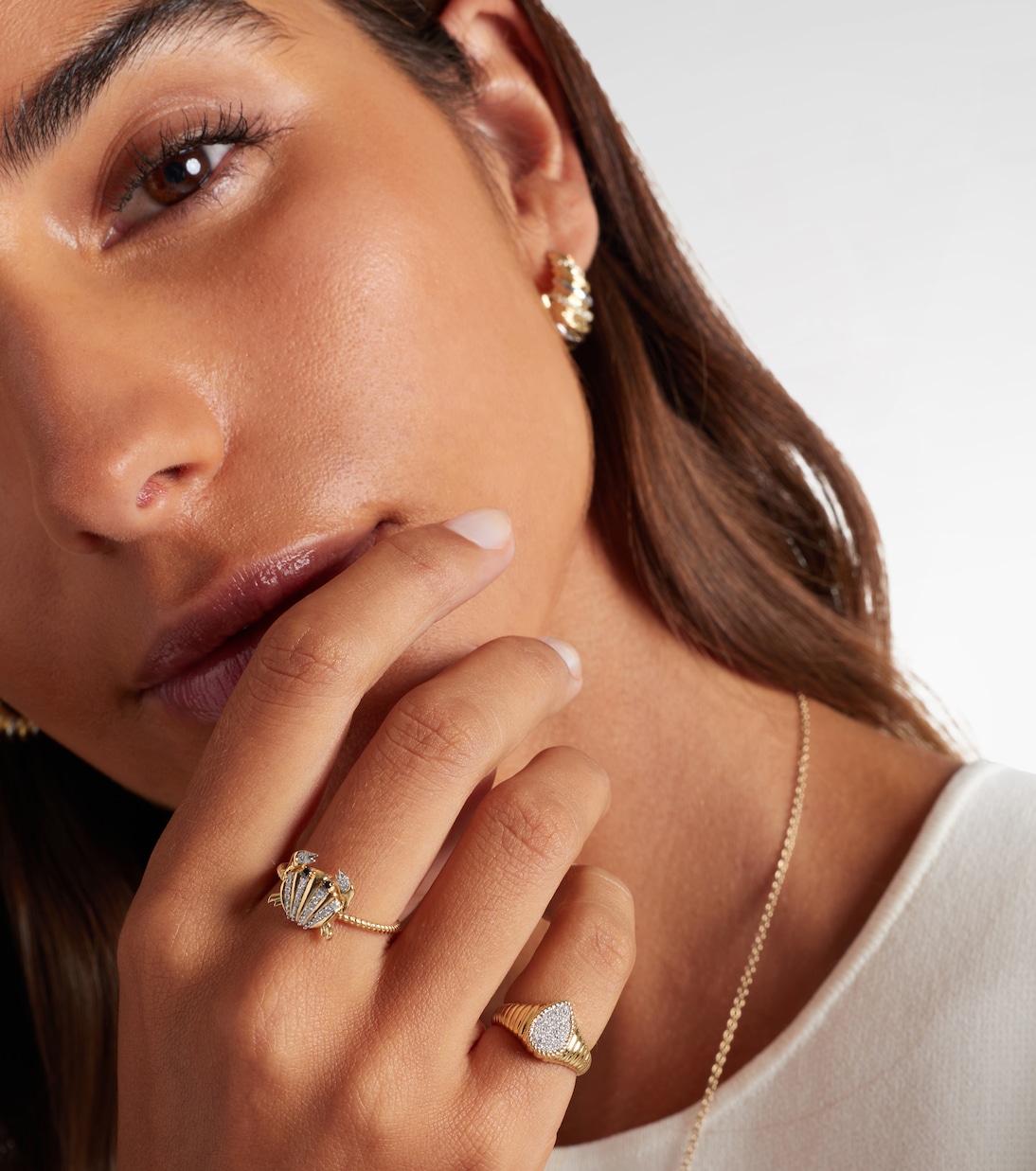 9kt gold ring with diamonds | Yvonne Léon