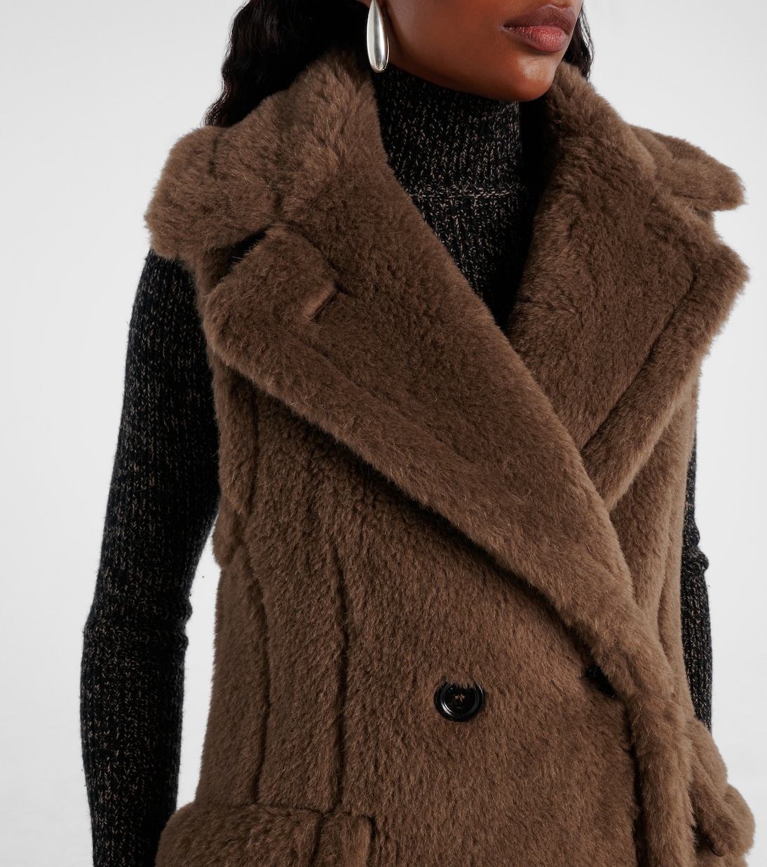 알파카 울 실크 테디 코트 | Max Mara