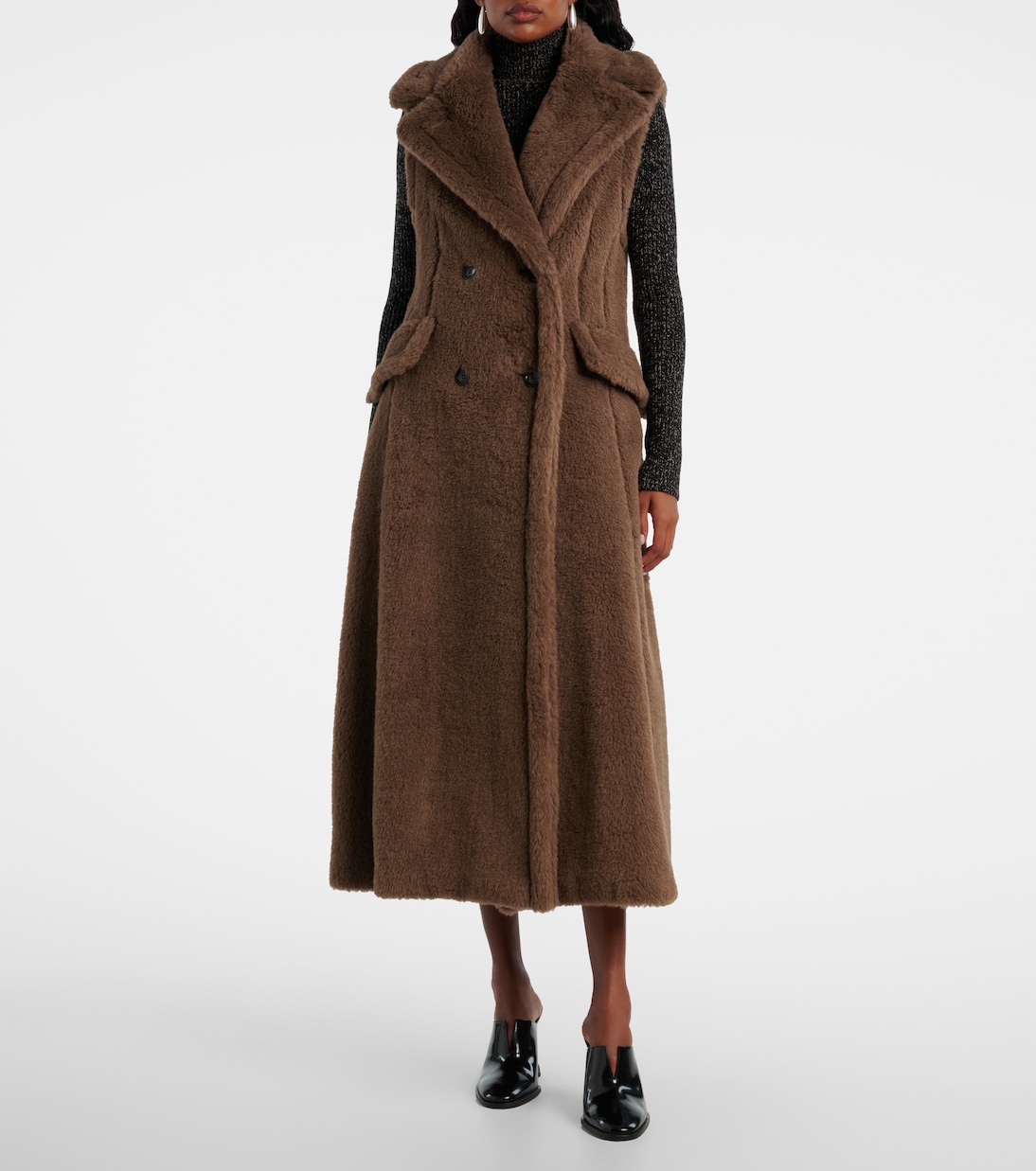 알파카 울 실크 테디 코트 | Max Mara