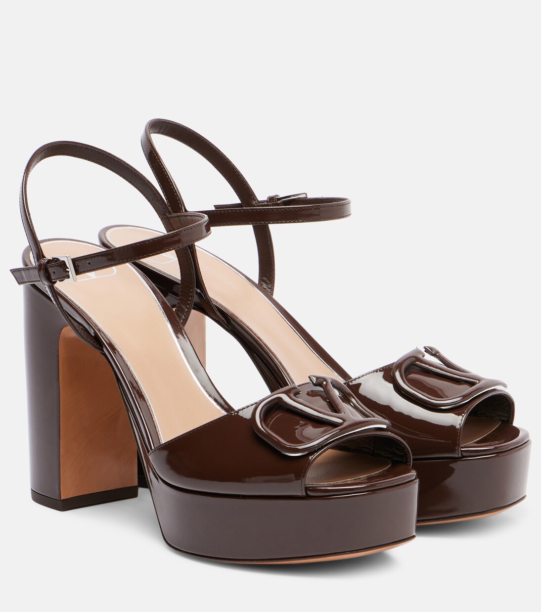 VLogo patent leather platform sandals | Valentino Garavani